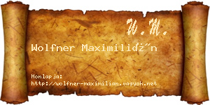 Wolfner Maximilián névjegykártya